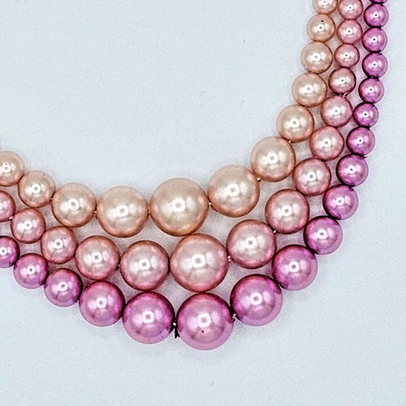 Pink Ombre Pearl Necklace Vtg Simulated Graduated Feminine Elegant Estate Jewel - Picture 8 of 10